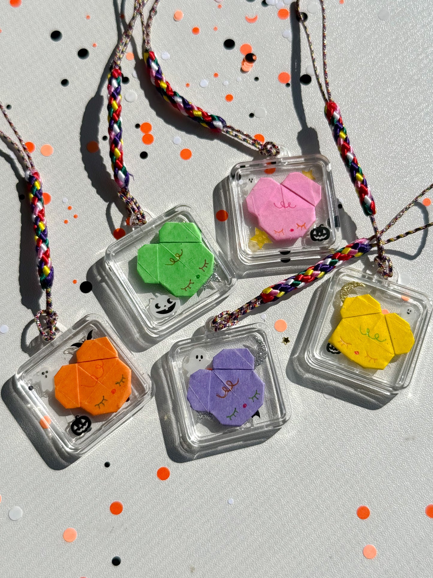 tiny spooky origami charms