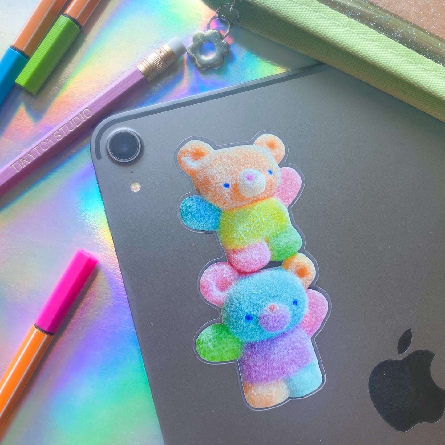 twin ʕ •ᴥ•ʔ bears 4" sticker