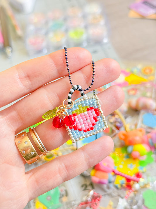 strawberry "tote bag" charm