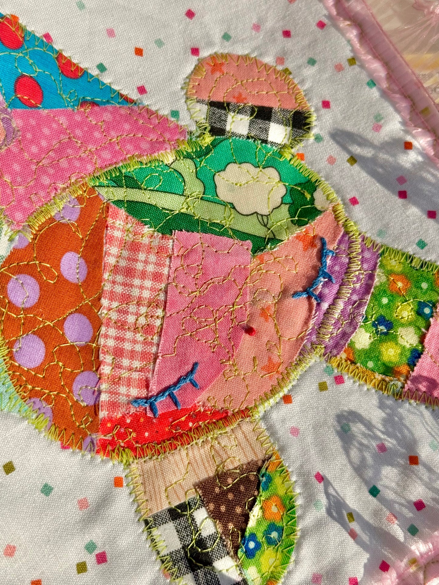 sleeping patchwork bear wall quilt