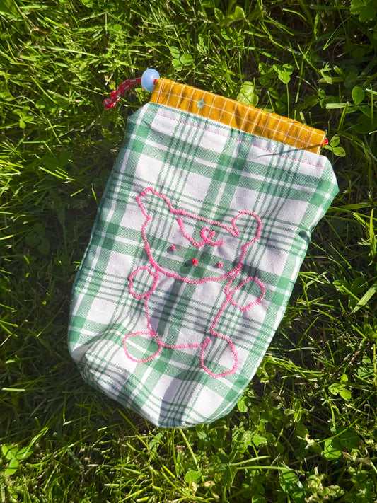 pink bear pencil pouch
