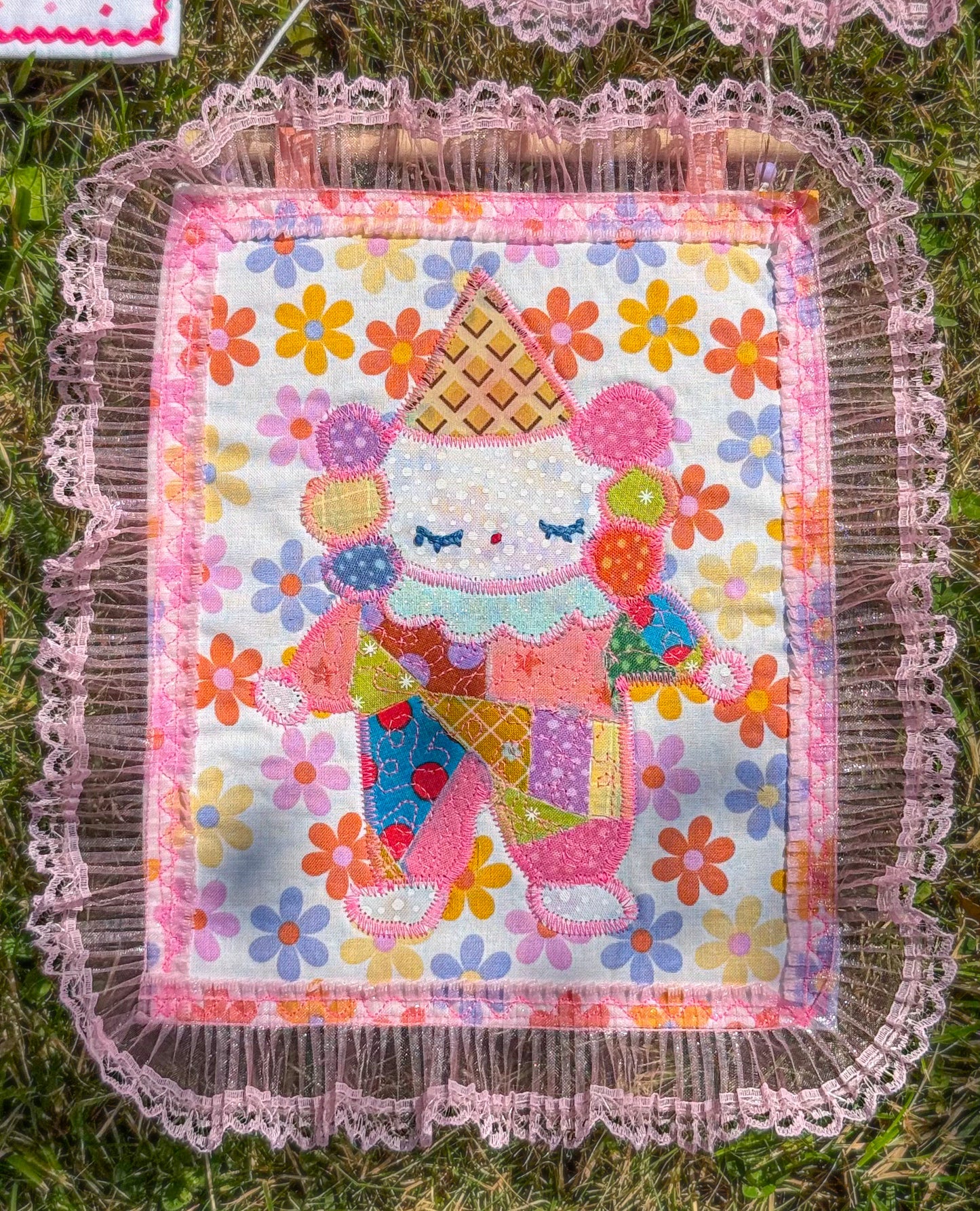 patchwork clown wall quilt