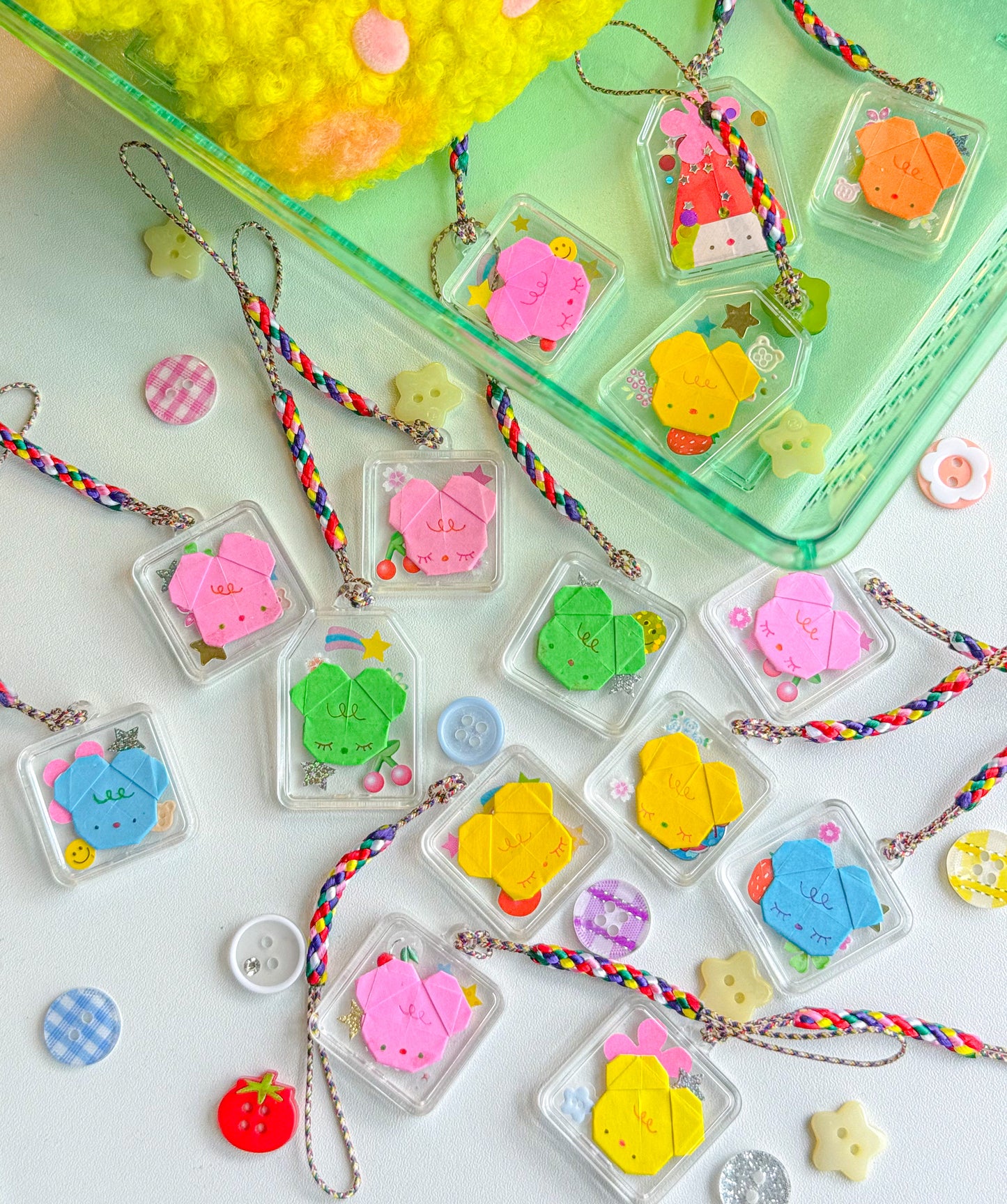 tiny origami charms