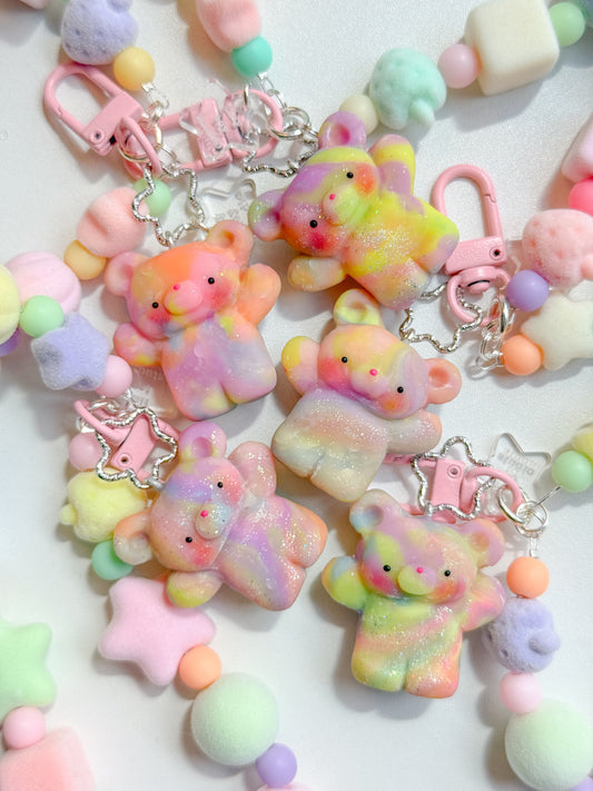 aurora bears (with fuzzy beaded strap)
