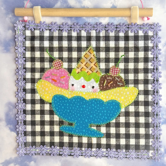 clown cone banana split sundae