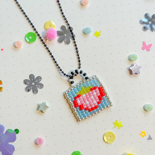 strawberry stamp charm