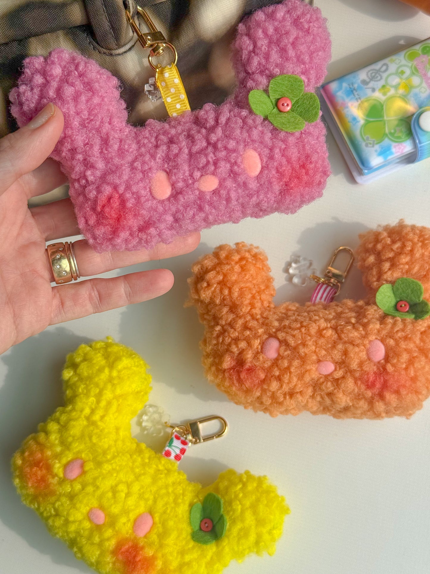 clover bear bag charms