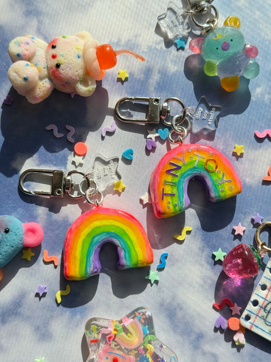 hand painted rainbow charms